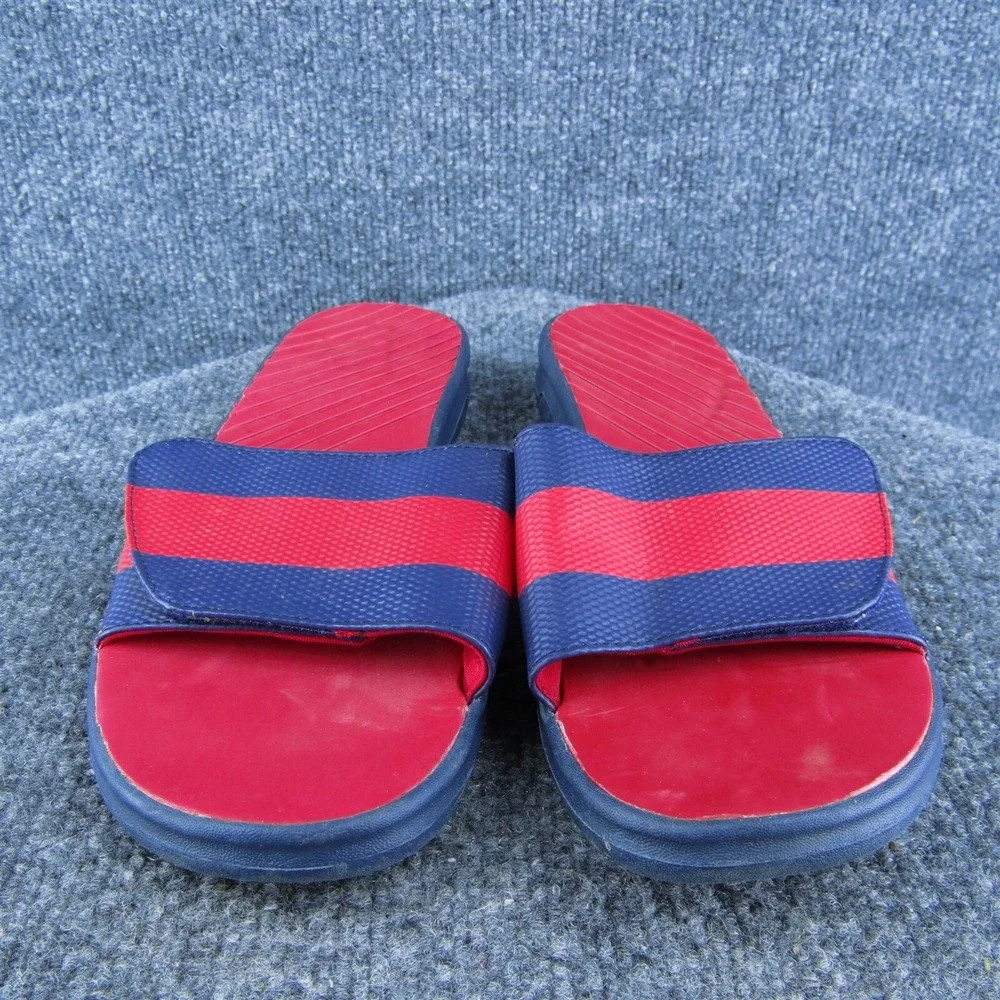 Lands' End Boys‎ Slide Shoes Sandal Red Synthetic Hook & Loop Size Y 5 Medium